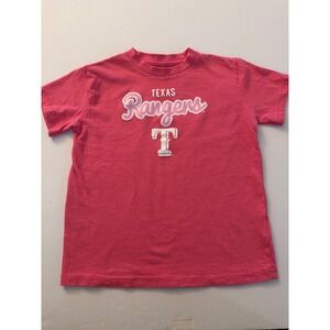 Texas‎ Rangers MLB Pink Youth Kids T Shirt Baseball Team Apparel